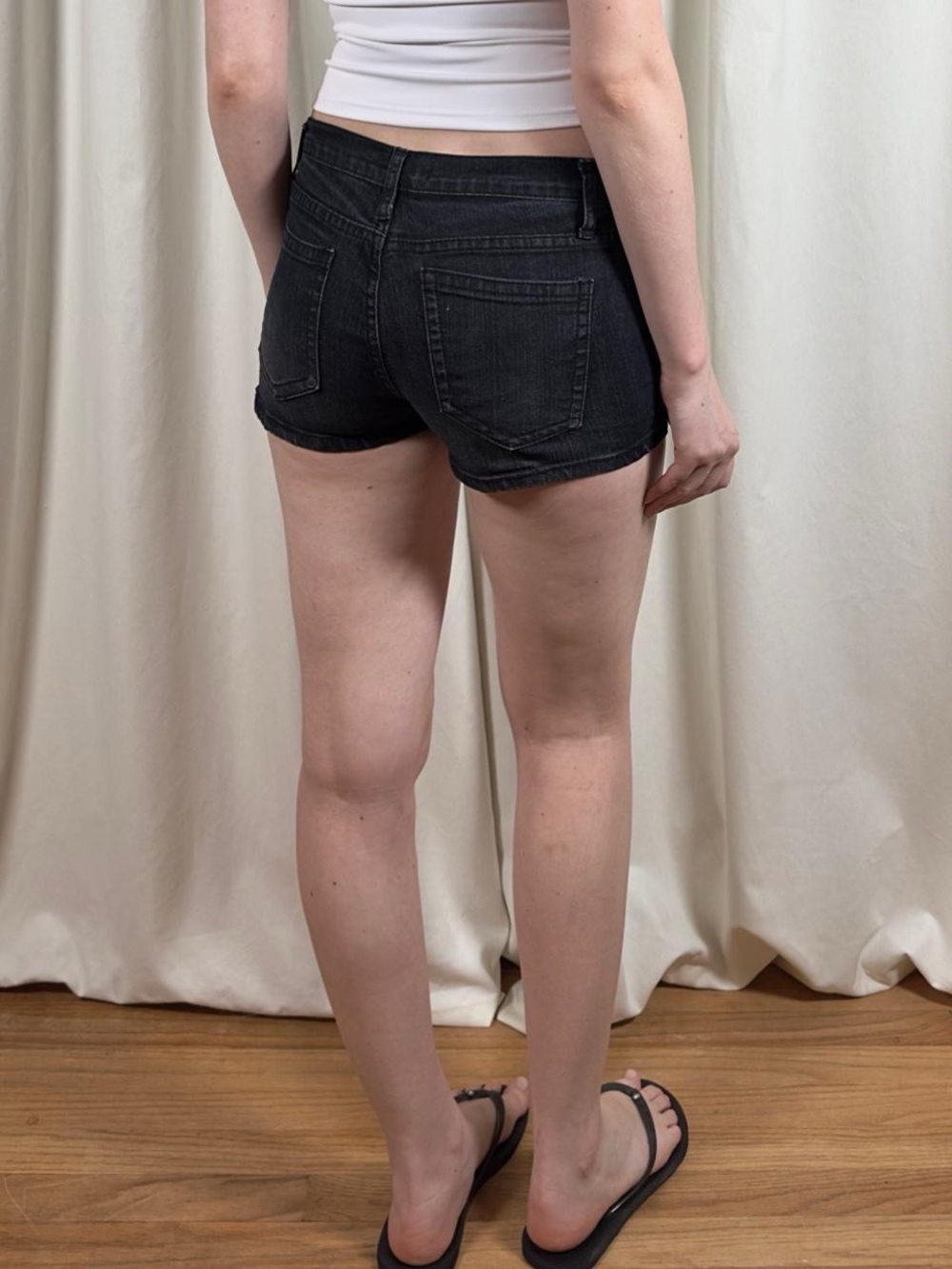 Low Rise Mini Jean Shorts - Picture 5 of 8